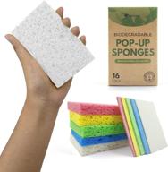 🧽 airnex biodegradable cellulose compressed sponges - 16-pack for efficient kitchen & household cleaning - heavy duty, natural & multipurpose sponges ideal for kitchen, bathroom, and surfaces logo