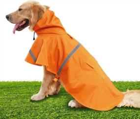 img 4 attached to 🐶 Protective Pet Gear: NINEMAX Dog Raincoat with Reflective Strip for Medium-Large Dogs