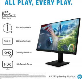 img 3 attached to HP 27-Inch FreeSync Gaming Monitor 🖥️ 2560x1440p, 165Hz, Adjustable Tilt, Height, and Pivot, ‎2V7U3AA#ABA
