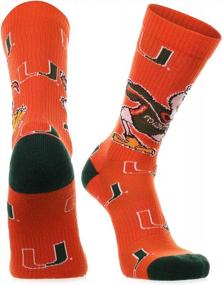 img 3 attached to TCK Crew Length Socks For Miami Hurricanes Fans - Mayhem Design
