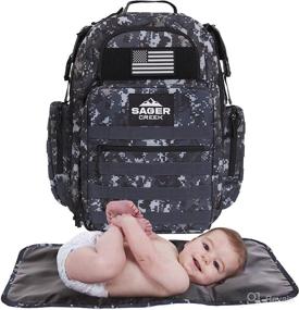 img 1 attached to Gray Dad Diaper Bag Backpack with Changing Pad - Waterproof Military Diaper Backpack for Men with Insulated Compartment - SAGER CREEK