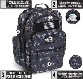 img 3 attached to Gray Dad Diaper Bag Backpack with Changing Pad - Waterproof Military Diaper Backpack for Men with Insulated Compartment - SAGER CREEK