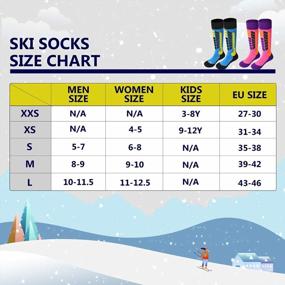 img 3 attached to Оставайтесь в тепле и комфорте на склонах с зимними лыжными носками Soared - 2 пары высокоэффективных носков для сноуборда до колен для детей, женщин и мужчин