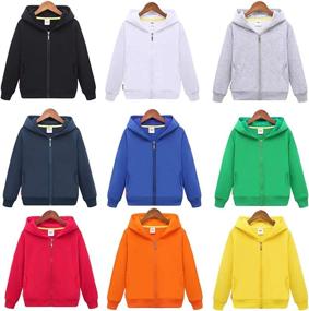 img 2 attached to 👕 CesAnnees Classic Unisex Zip Up Sweatshirt for Boys' Clothing on Active