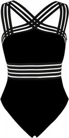 img 3 attached to Hilor Women'S Crossover Monokini: Stylish One Piece Swimsuit For Beach And Pool