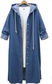 img 4 attached to Stay Warm And Trendy With QZUnique Women'S Plus Size Denim Windbreaker Coat