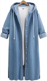 img 3 attached to Stay Warm And Trendy With QZUnique Women'S Plus Size Denim Windbreaker Coat