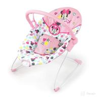 🐭 bright starts disney baby minnie mouse vibrating bouncer with bar: spotty dotty - a magical delight for your little one! logo