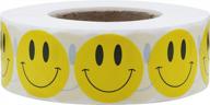 1 inch happy face stickers for encouraging kids - 1000pcs yellow smiley face stickers for teachers and rewards logo