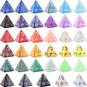 img 3 attached to AUSTOR 35 Pieces 4 Sided Dice Polyhedral Dice Set Mixed Color Game Dice Assortment With A Black Velvet Storage Bag For DND RPG MTG Table Games