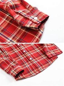 img 1 attached to 👚 Sleeves Button Gingham Flannel Girls' Toddler Clothing - Tops, Tees & Blouses