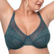floral lace minimizer underwire bra for women - plus size full coverage, unlined and unpadded logo