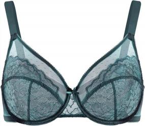 img 2 attached to Floral Lace Minimizer Underwire Bra For Women - Plus Size Full Coverage, Unlined And Unpadded