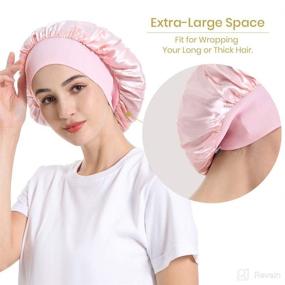 img 1 attached to 🌙 Ultimate Comfort and Protection: Mommesilk Sleeping Bonnet - Premium Elastic for Personal Care, Bath & Bathing Accessories