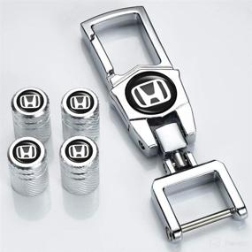 img 2 attached to Car Wheel Caps Metal Tire Valve Stem Caps With Keychain For Honda CR-V CRV Pilot EX EX-L Travel Key Chain Car Logo Keychains Keyring Car Accessories