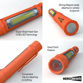 img 3 attached to Set Of 2 HeroBeam Car Emergency Flashlights - Original Super Bright LED Flashlights With Magnetic Attachments - Essential Auto Emergency Tools For Nighttime Use