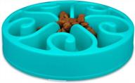 wangstar slow feeder bowl for dogs and cats - fun maze puzzle bowl with bloat stop feature, anti-skid design - blue color, 8'' x 1.9'' size logo