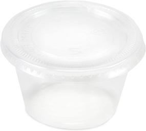 img 3 attached to 🥤 100-Pack of Disposable Clear Plastic Condiment Storage Cups with Lids - Choose 2 oz. or 4 oz. - Ideal for Restaurants, Home, Gelatin Shots - Back of House Ltd. (4 oz.)