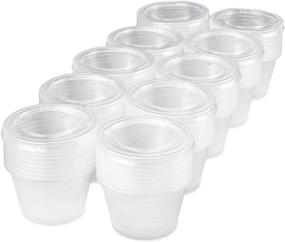 img 4 attached to 🥤 100-Pack of Disposable Clear Plastic Condiment Storage Cups with Lids - Choose 2 oz. or 4 oz. - Ideal for Restaurants, Home, Gelatin Shots - Back of House Ltd. (4 oz.)