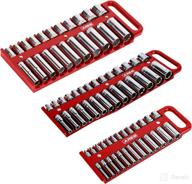 🔧 ares 60161 - 3-piece magnetic socket holder set in red - 1/4-inch, 3/8-inch, and 1/2-inch socket holders – ideal for standard and deep sockets - sturdy hold for 76 sockets - efficiently organize your toolbox логотип