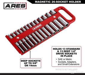 img 2 attached to 🔧 ARES 60161 - 3-Piece Magnetic Socket Holder Set in Red - 1/4-Inch, 3/8-Inch, and 1/2-Inch Socket Holders – Ideal for Standard and Deep Sockets - Sturdy Hold for 76 Sockets - Efficiently Organize Your Toolbox