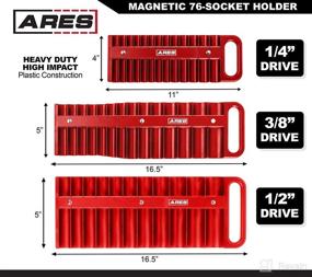 img 3 attached to 🔧 ARES 60161 - 3-Piece Magnetic Socket Holder Set in Red - 1/4-Inch, 3/8-Inch, and 1/2-Inch Socket Holders – Ideal for Standard and Deep Sockets - Sturdy Hold for 76 Sockets - Efficiently Organize Your Toolbox