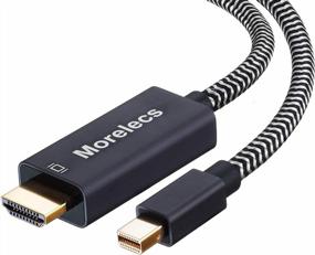 img 1 attached to MORELECS Mini DisplayPort To HDMI Cable - 6 Feet,Thunderbolt To HDMI Cable Compatible For MacBook Pro, MacBook Air, Mac Mini, Microsoft Surface Pro 3/4, Etc