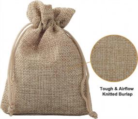 img 2 attached to 20 Pack 5.5" X 4" Burlap Bags With Drawstring - Rustic Storage Sacks For Favors, Gifts, Treats, Goodies & More!