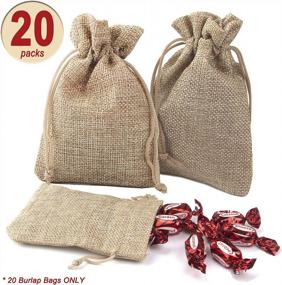 img 1 attached to 20 Pack 5.5" X 4" Burlap Bags With Drawstring - Rustic Storage Sacks For Favors, Gifts, Treats, Goodies & More!