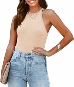 img 4 attached to Summer Style Must-Have: KIRUNDO Women'S Ribbed Knit Halter Tank Tops For Slim Fit Beach Casuals
