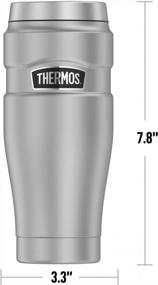 img 1 attached to Герб Гарри Поттера Слизерина, дорожный стакан THERMOS SAINLESS KING из нержавеющей стали, с вакуумной изоляцией и двойными стенками, 16 унций