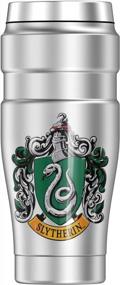img 2 attached to Harry Potter Slytherin House Crest, THERMOS STAINLESS KING Stainless Steel Travel Tumbler, Vacuum Insulated & Double Wall, 16Oz