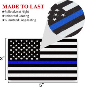 img 2 attached to ANLEY Thin Blue Line US Flag Decal - 5x3 inch Black White and Blue Reflective Stripe American Flag Car Stickers - Show Support for Police and Law Enforcement Officers (Set of 3)