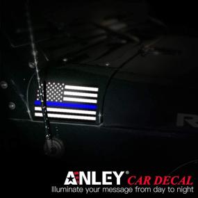 img 1 attached to ANLEY Thin Blue Line US Flag Decal - 5x3 inch Black White and Blue Reflective Stripe American Flag Car Stickers - Show Support for Police and Law Enforcement Officers (Set of 3)