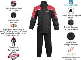 img 3 attached to HWK Motorcycle Rain Suit For Men &Amp Motorcycle & Powersports via Protective Gear