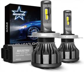 img 4 attached to MAXGTRS H4 9003 CSP Chip LED Headlight Bulb - 80W 10000LM 6000K Xenon White Car Headlamp