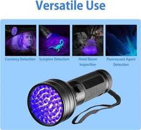 img 3 attached to 🔦 51 LED 395 nm Ultraviolet Blacklight Detector for Dog Urine, Pet Stains, and Bed Bug - UV Flashlight Black Light Kit with Free UV Sunglasses and 3 AA Batteries