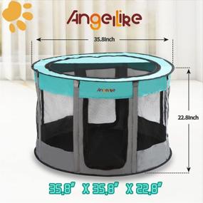 img 1 attached to 🐶 AngelLike Portable Foldable Puppy Playpen: Versatile Pet Tent for Dogs and Cats with Mesh Shade Cage, Carrying Case and Travel Bowl - Ideal for Indoor and Outdoor Use, Water Resistant