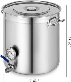 img 3 attached to Mophorn Stainless Steel 25Gal Kettle Stockpot With Thermometer, Lid, And 100 Quart Capacity For Brews And Cooking