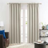 deconovo beige 84 inch long curtains for bedroom and living room - 2 panels of light beige rod pocket drapes for spring decoration, measuring 42w x 84l inches logo
