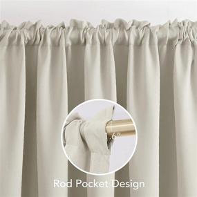 img 2 attached to Deconovo Beige 84 Inch Long Curtains For Bedroom And Living Room - 2 Panels Of Light Beige Rod Pocket Drapes For Spring Decoration, Measuring 42W X 84L Inches