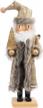 handmade wooden nutcracker with flannel ful golden coat - festive collectible for christmas decorations and winter tabletop displays, funpeny 19" santa design logo