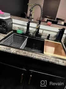 img 6 attached to VASOYO 33X22 Black Drop-In Workstation Sink, 16 Gauge Stainless Steel, 10 Inch Deep Single Bowl, Gunmetal Matte Black Finish - Ideal For Topmount Installation In Kitchen