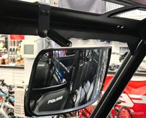 img 4 attached to 🔍 Upgraded Rear View Mirror 12"W x 4 1/2"T for 2015+ Polaris Ranger 570 - Fits Pro-Fit Cage with Mirror Tab Included