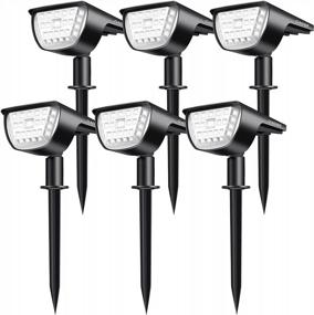 img 4 attached to 6-Pack Of Claoner Solar Landscape Spotlights With 32 LEDs, Wireless And Waterproof Outdoor Solar-Powered Wall Lights For Yard, Garden, Driveway, Porch, Walkway, Pool, And Patio In Cold White