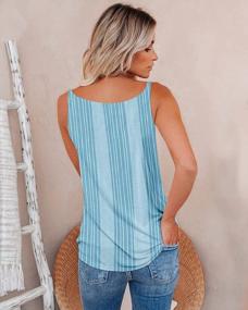 img 2 attached to Stay Stylish & Comfortable: SAUKOLE Women'S Summer V-Neck Stripe Tank Tops