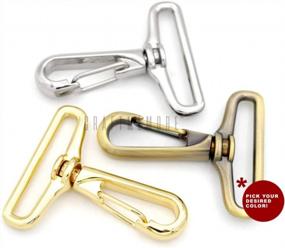 img 2 attached to 2Pcs 1-1/2 Inch Gold Push Gate Snap Hooks - Craftmemore SC44 Swivel Lobster Claw Clasp Purse Making Hardware