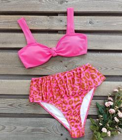img 2 attached to Rock The Beach In Style With Sporlike'S High Waisted Ruffle V Neck Bikini For Women