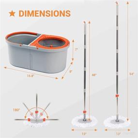 img 1 attached to 🧹 Швабра Worthland Spin Mop для безусиленной уборки пола - Включает 4 головки швабры из микрофибры, 2 в 1 швабру и ведро с отжимом - Идеально подходит для полов из дерева, ламината и керамической плитки - Мокрая и сухая уборка.