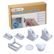 🔒 tyry.hu upgraded adhesive magnetic cabinet locks: invisible baby proofing latch with key for ultimate safety - no drilling or tools required! logo